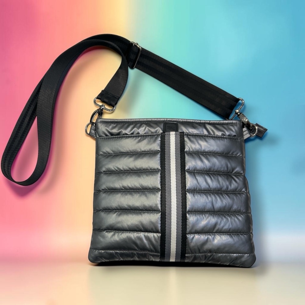 Think Royln Metallic Puffer Crossbody Bag Urban Luxe Athleisure Travelcore